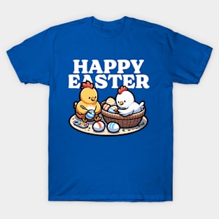 Happy Easter – Cute chicks paint Easter eggs T-Shirt